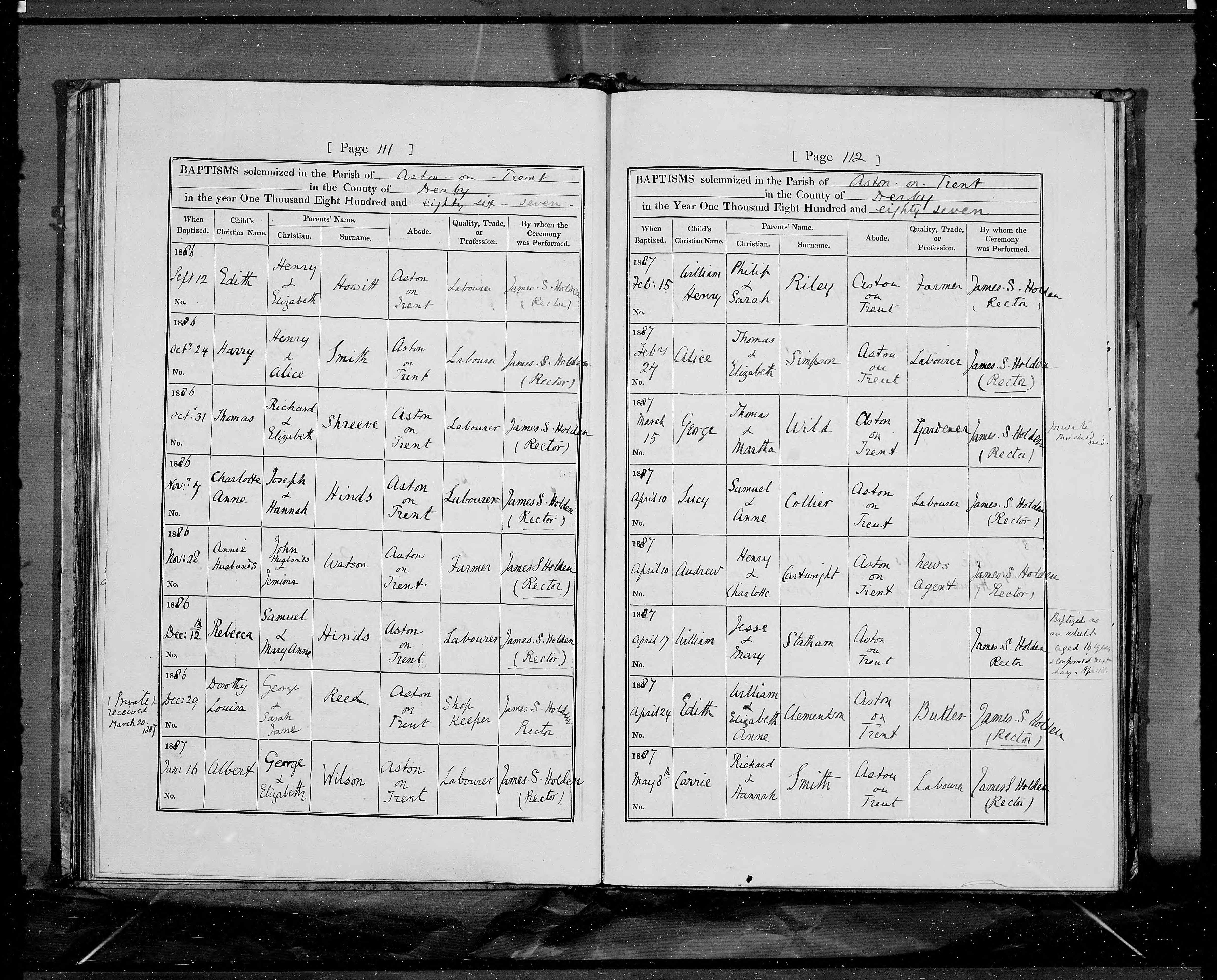 Derbyshire, England, Church of England Births and Baptisms, 1813-1916